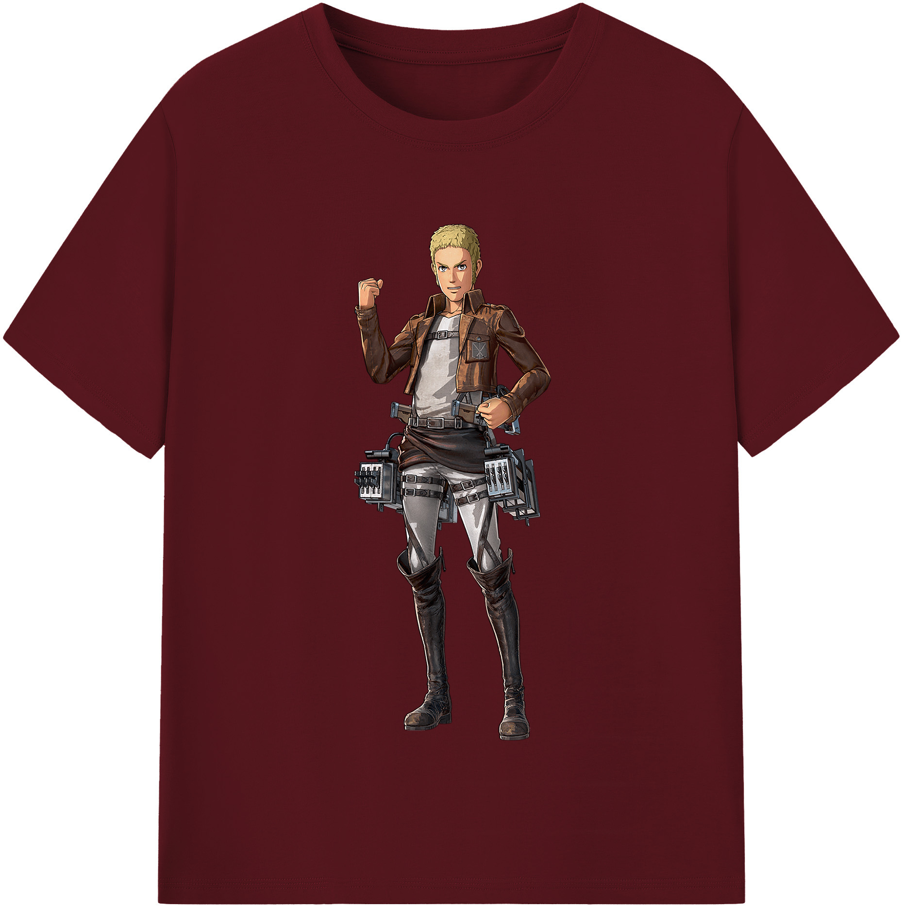 （画像用） 進撃の巨人 ライナー・ブラウン Attack on Titan Reiner Braun 綿100％半袖Tシャツ（フロントプリント）